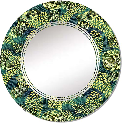 Miniatura 8 de DesignQ Abstracto verde geométrico  Espejo de tocador, espejos de baño, espejos de pared para sala de estar, dormitorio, espejo ovalado  Grande 20 x
