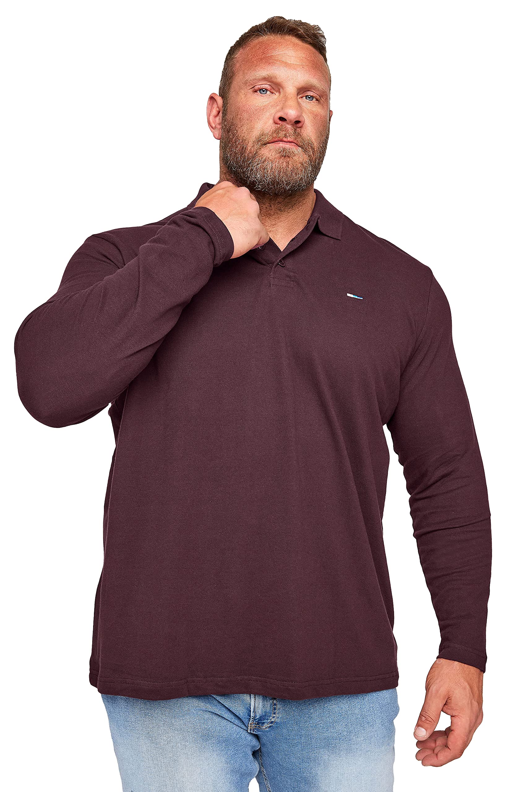 Badrhino Men's Red, Red Big & Tall Polo Shirt 5XL-6Xl Plus