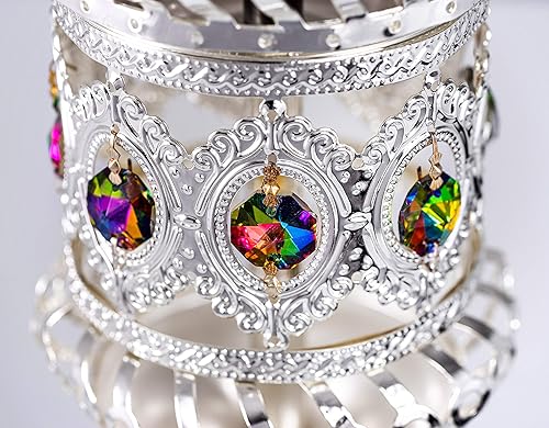 Miniatura 6 de ATTAR MIST Quemador de incienso eléctrico - Quemador de resina de incienso Oud - Carrusel intrincado grande Mabkhara Silver