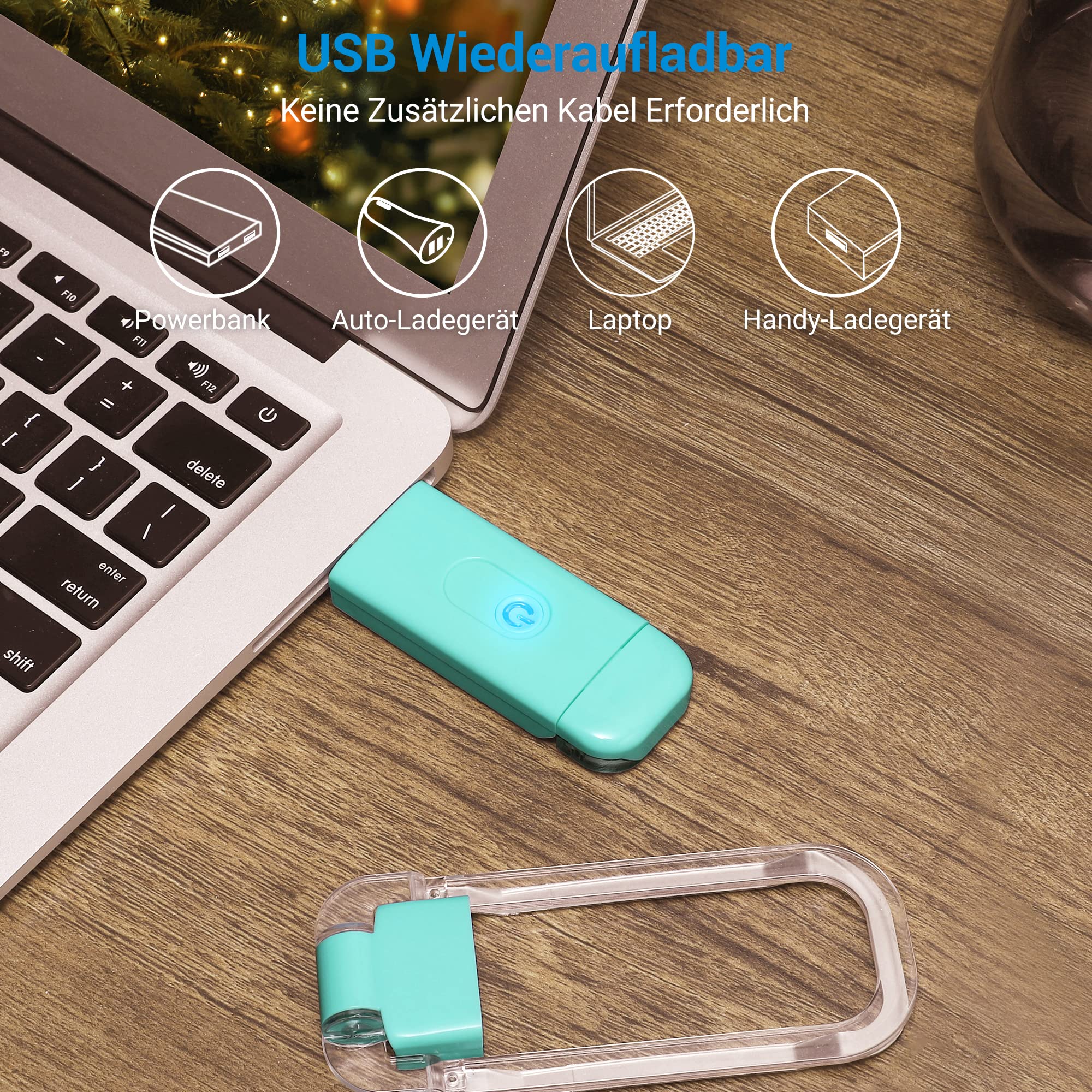 Lampe De Lecture USB Rechargeable DEWENWILS - 2 Luminosités, Clip Pour Livre - Protection Yeux - Noir