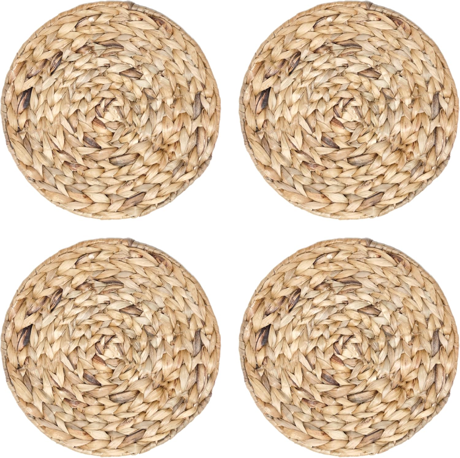 Trademark Innovations 16"x 12" Rectangular Woven Indoor or Outdoor Placemats of Natural Water Hyacinth (Set of 4)