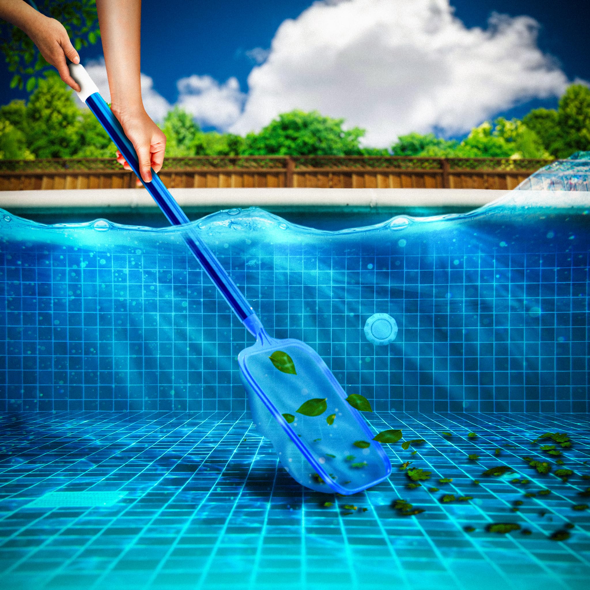 MyPool Reinigungsset für Filteranlagen, Poolreinigungs-Set, Bodensauger, Kescher, Teleskopstange, Bodenreiniger Poolreinigung Pool Reinigung Poolsauger