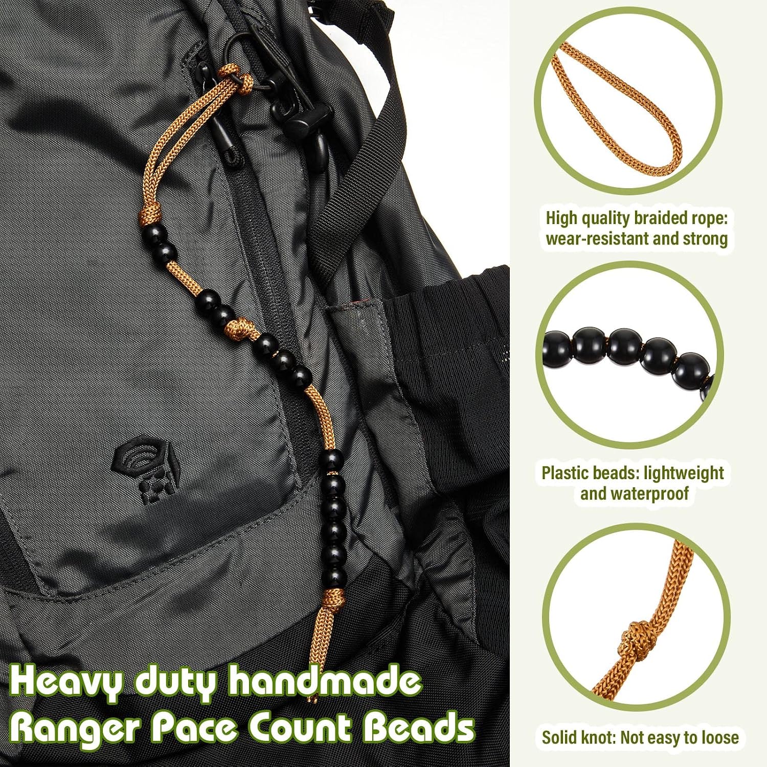Lewtemi 6 Pcs Ranger Pace Beads, Ranger Pace Counter for Hiking Outdoor image 2