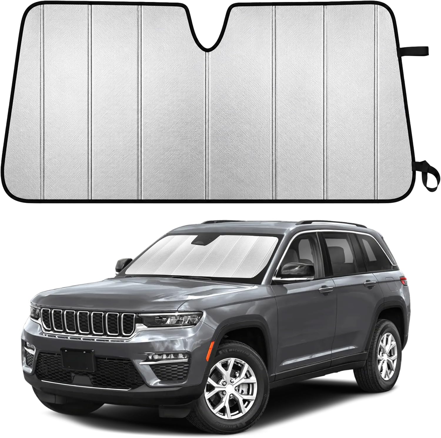 EcoNour Accordion Foldable Windshield Sun Shade for Jeep Cherokee (2011–2026)