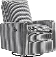 Vista 11 de Oxford Baby Uptown Power Sillón Reclinable/Mecedora, Pana, Gris Ceniza