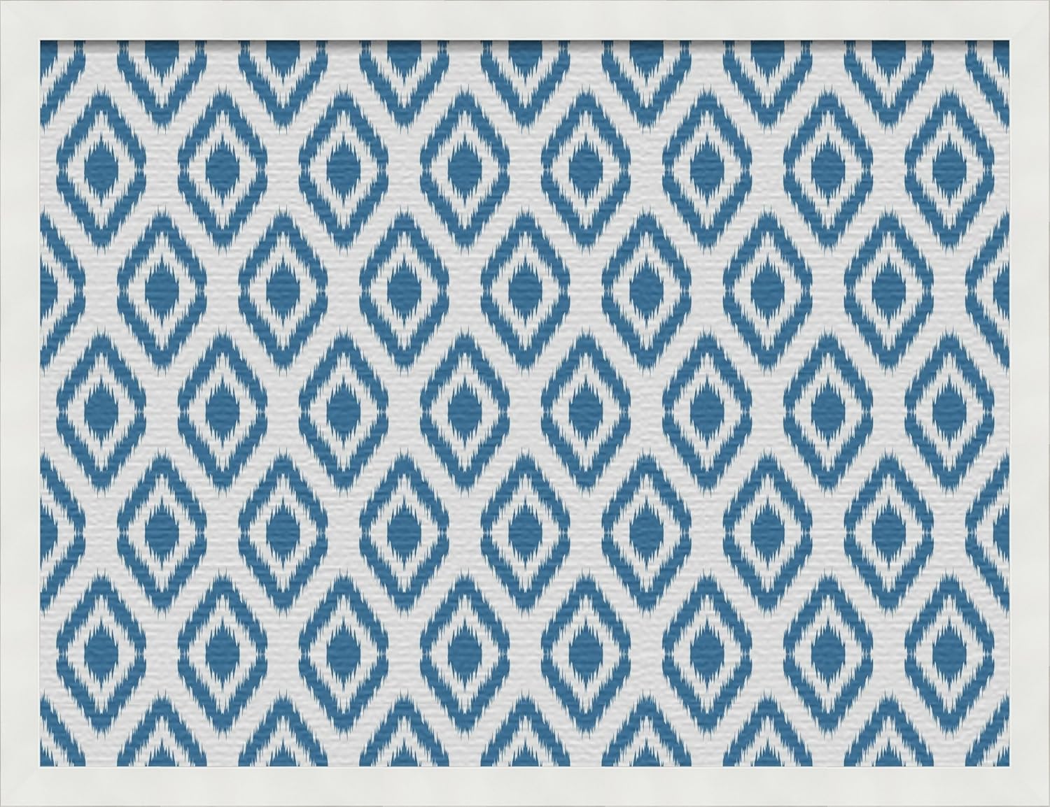 PinPix 18x12 inch Cork Bulletin Board. This Decorative Framed Pin Board Comes with Ikat Grapefruit Design and Satin White Frame. Ideal for Home, Office Decor or School (PinPix-1632)