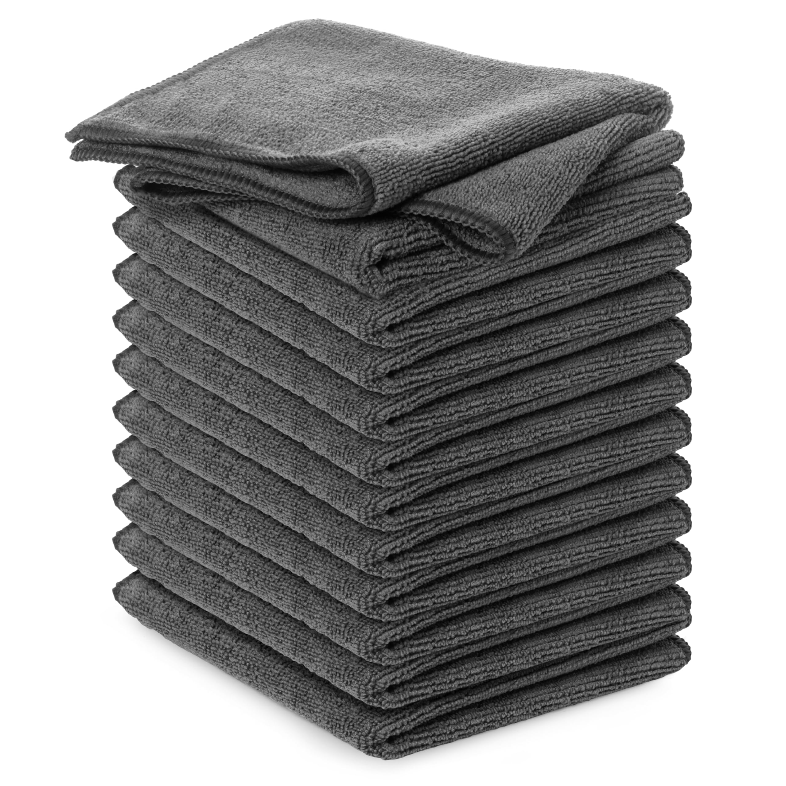 BUBBLES BRUSHES Microfiber Cleaning Cloth - Pack of 12 - High Performance Cleaning Rags - Ultra Absorbent Towel