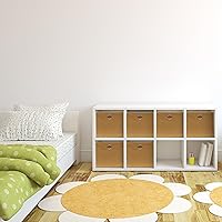 Vista 4 de SIMPLE HOUSEWARE Contenedores de almacenamiento de cubos plegables con asas, de 11 pulgadas, color marrón claro, paquete de 6, organizadores