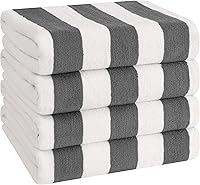 Vista 20 de American Soft Linen Cabana - Toallas de playa a rayas, 30 x 60 pulgadas, 4 piezas, toallas de piscina de gran tamaño, secado rápido, sin arena, Menta