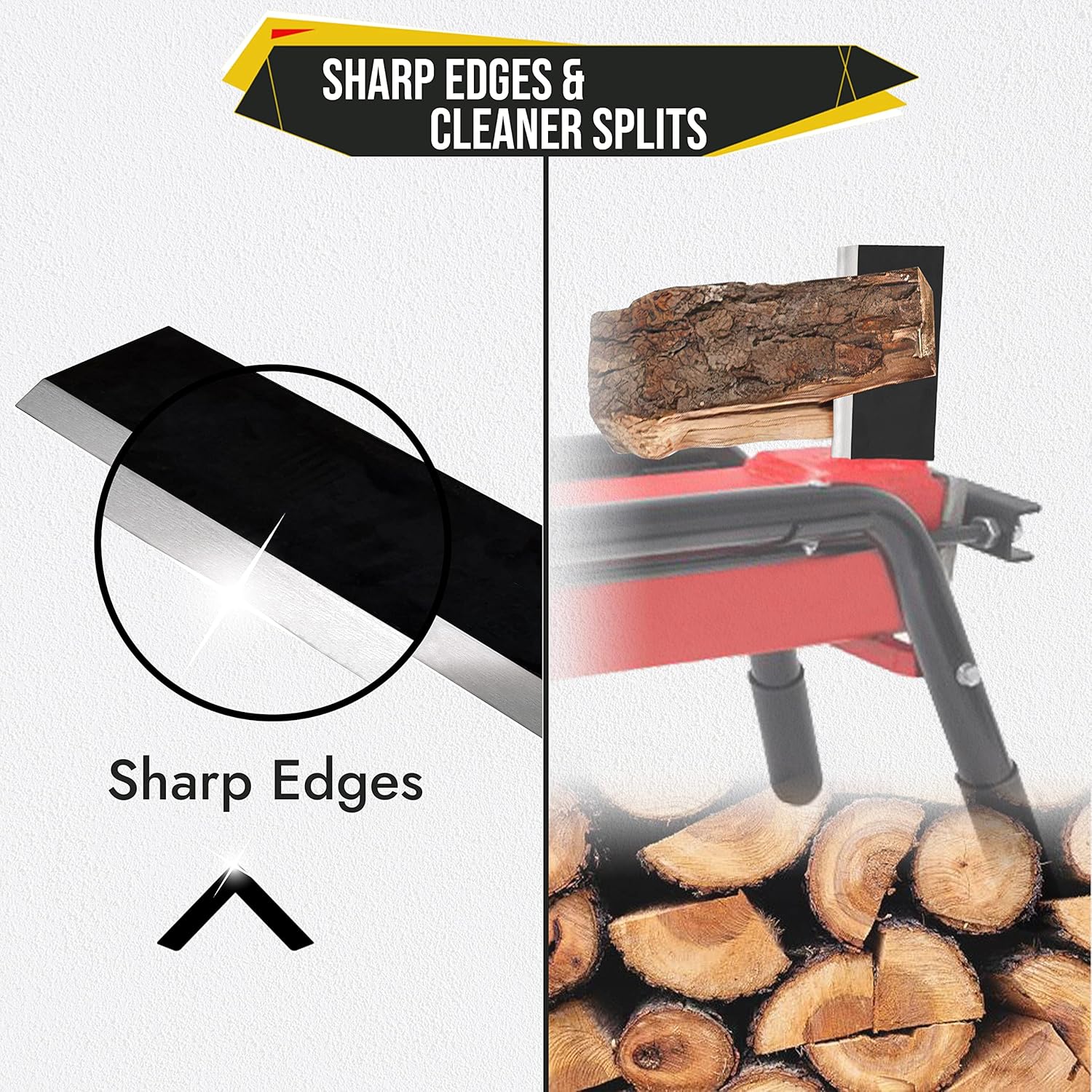 Simond Store Manual Log Splitter Wedge Attachment - 12 Inch L X 6 Inch W X 1 Inch Thick - Heavy Duty Wood Splitter Wedge for Wood Stove - Fireplace - Fire Pit - Kindling Fire Starter Logs