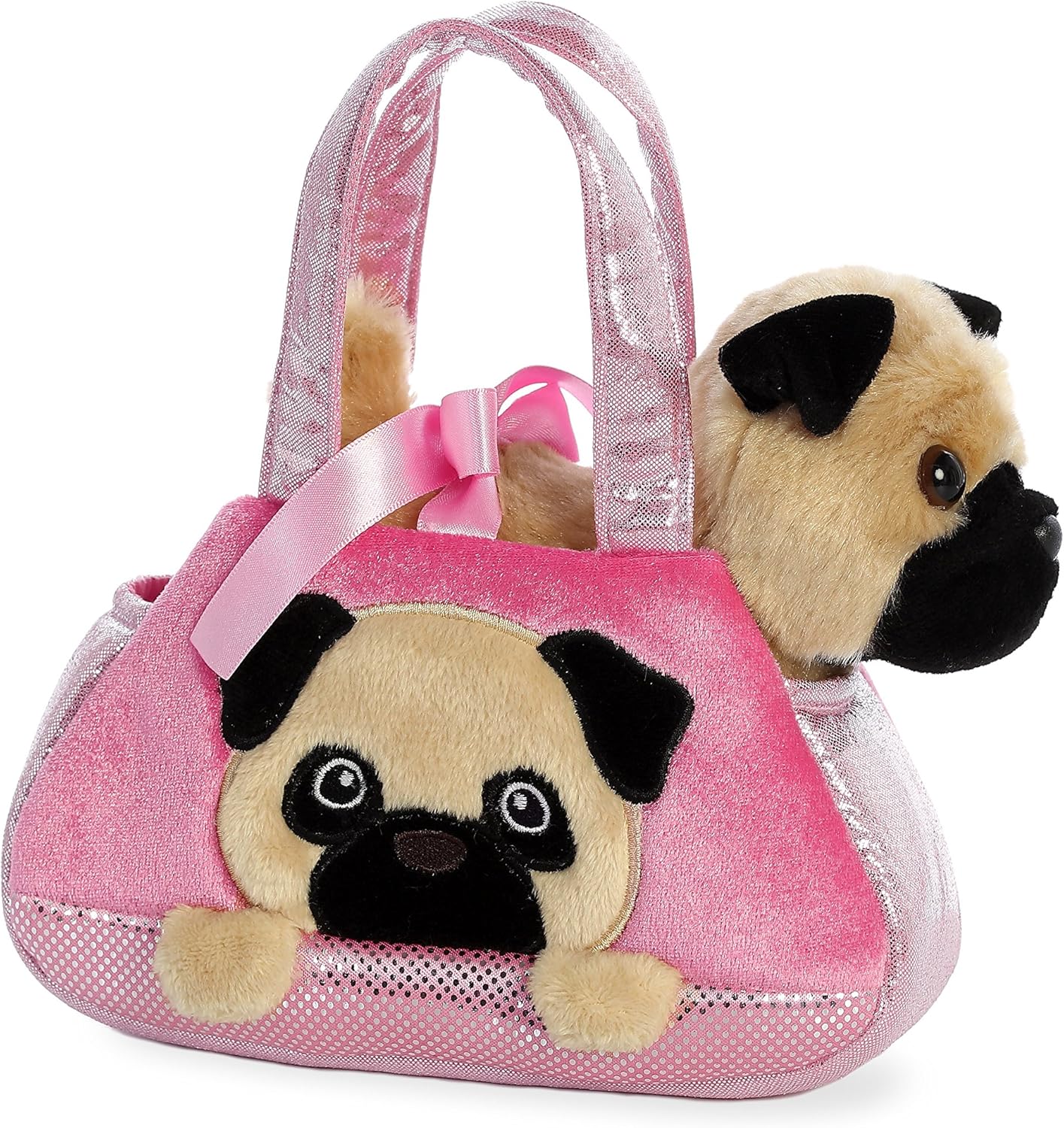 Aurora, 32841, Fancy Pal, Peek-A-Boo Pug Dog, 8In, Soft Toy, Pink and Brown