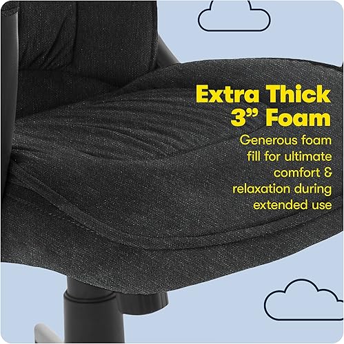 Miniatura 9 de Serta® Hannah Silla Ejecutiva para Oficina en Casa, Ergonómica con Respaldo Medio y Soporte Lumbar, Cojín de Asiento Firme, Almohadas de Cuerpo en