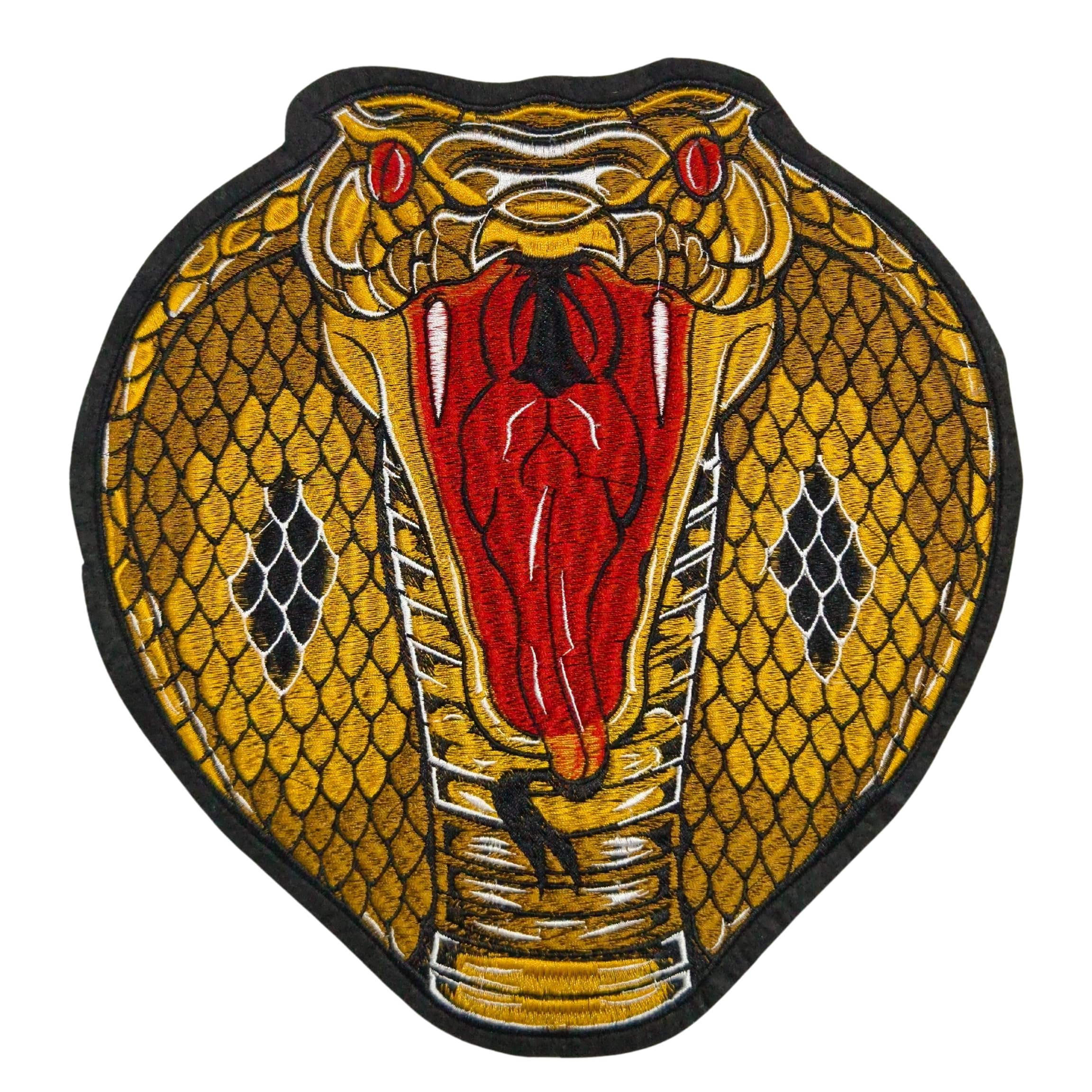 CometCloud® Unisex Iron on (50+ Variations Inside) Embroidered Biker Patch X-Large for Clothing (The Reptile)