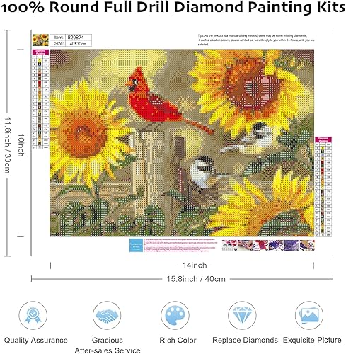 Miniatura 3 de PHANTASYART Kits de pintura de diamante de girasol para adultos y niños, pintura de diamante, kit de arte de diamante de girasol, pintura de