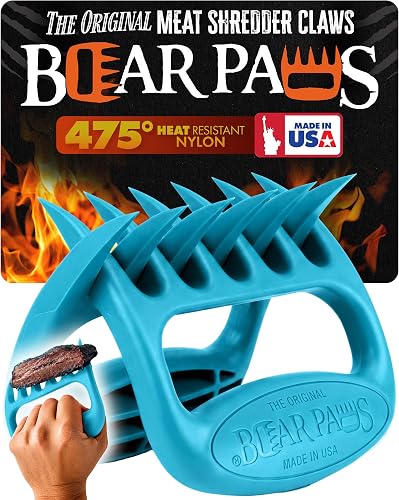 The Original Bear Paw Meat Shredder - Claws for Shredding Pork, Chicken & Any Meat (Teal)