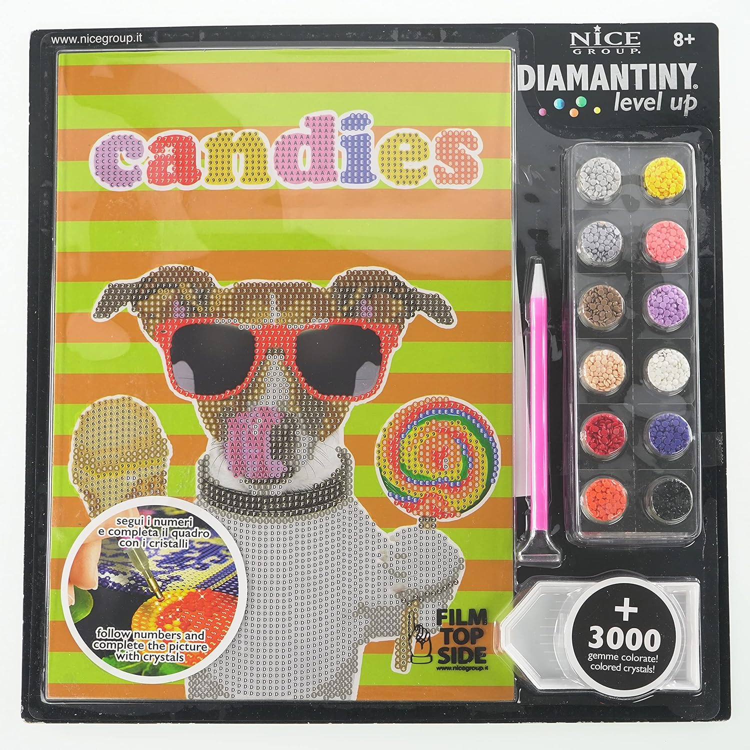 96106 Level Up Nice Group Creative Art Diamond Painting Kit Mosaic Painting, Pets, Candies, Multicoloured