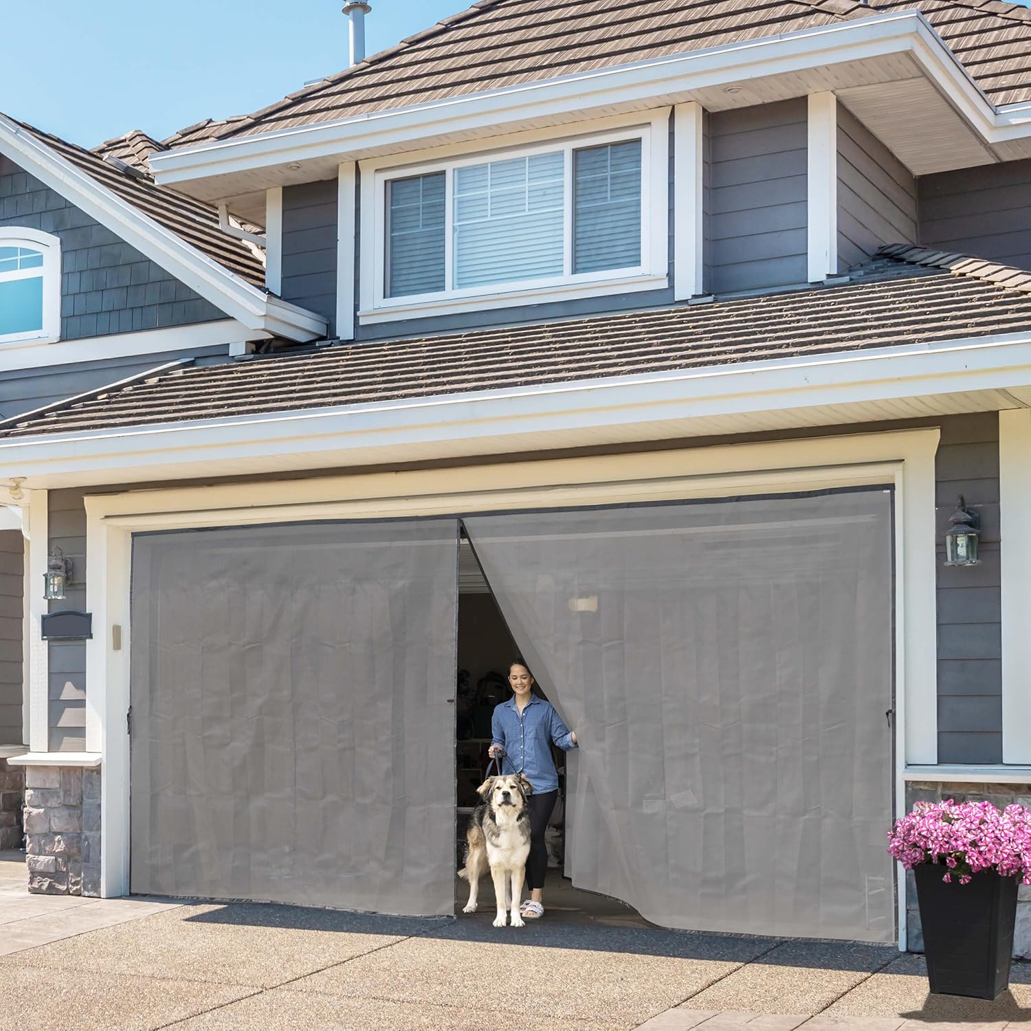 Garage door screen 18x8ft and All Other Sizes Easy