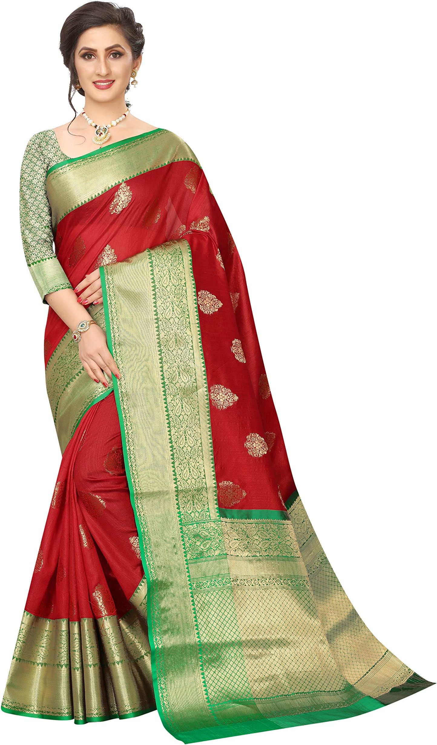 Silk Zone Women's Heavy Banarasi Art Silk Saree With Unstitched Blouse Piece