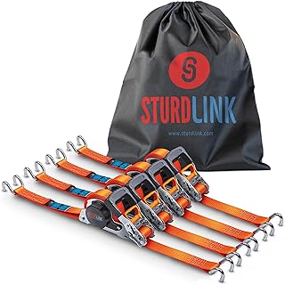 Correas automáticas para trinquete 5m 35mm Ganchos en U LC 1000kg / 2000kg en U | Enrollador de Correa automática Ideal...