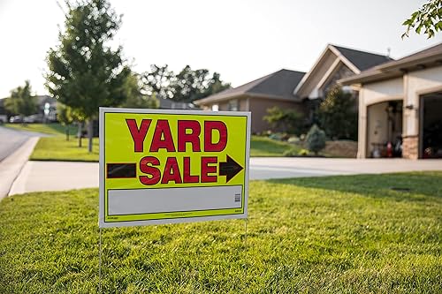 Miniatura 3 de Sunburst Systems 3930 3930 Yard, cartel de venta de patio montado con estaca en U, 32 pulgadas de alto x 22 pulgadas de ancho, amarillo y rojo, 10