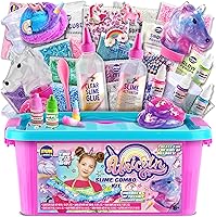 FunKidz Fluffy Unicorn Slime Kit for Girls Ages 6+ - Cloud Slime DIY Making Kit with Charms, Over 100 Combinations, Birthday Gift