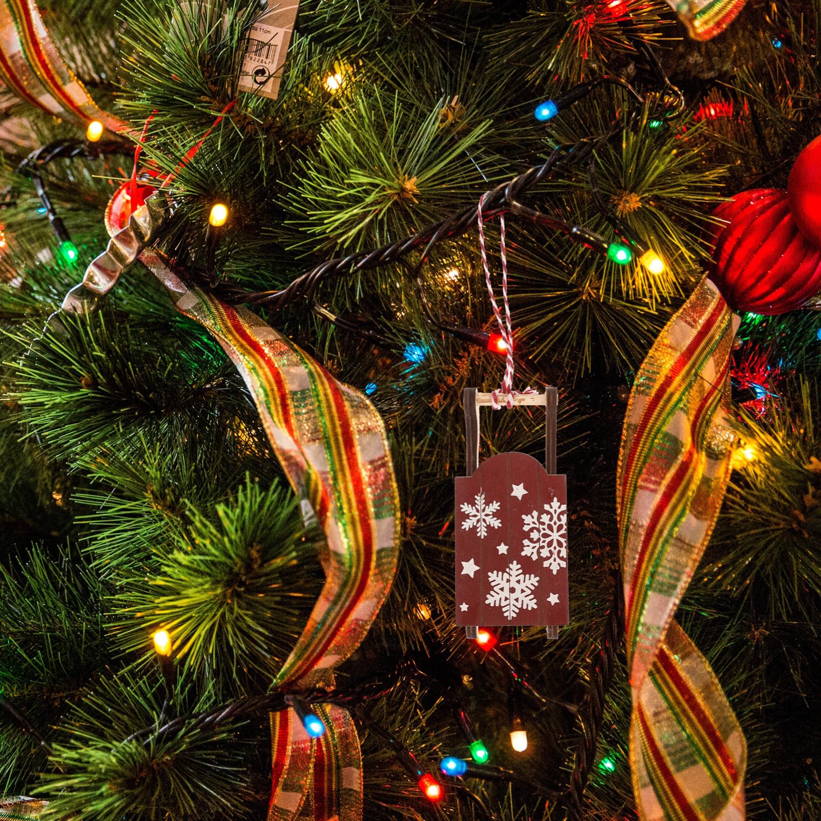 Alipis 4sätze Hängenden Holz-schneemann Weihnachtsbaum-anhängern Festliche Weihnachtsdekoration Für Zuhause Hotel Und Einkaufszentren Langlebig Und Platzsparend