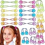 EXPRESSIONS Hairband 24-Piece Rose Twin Bead Ponytail Hair Elastics, Girls Value Pack