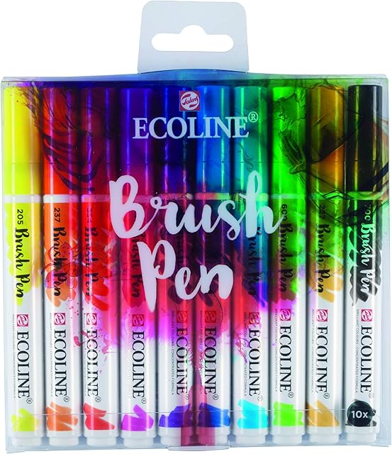 Talens Ecoline 10 brush pens.
