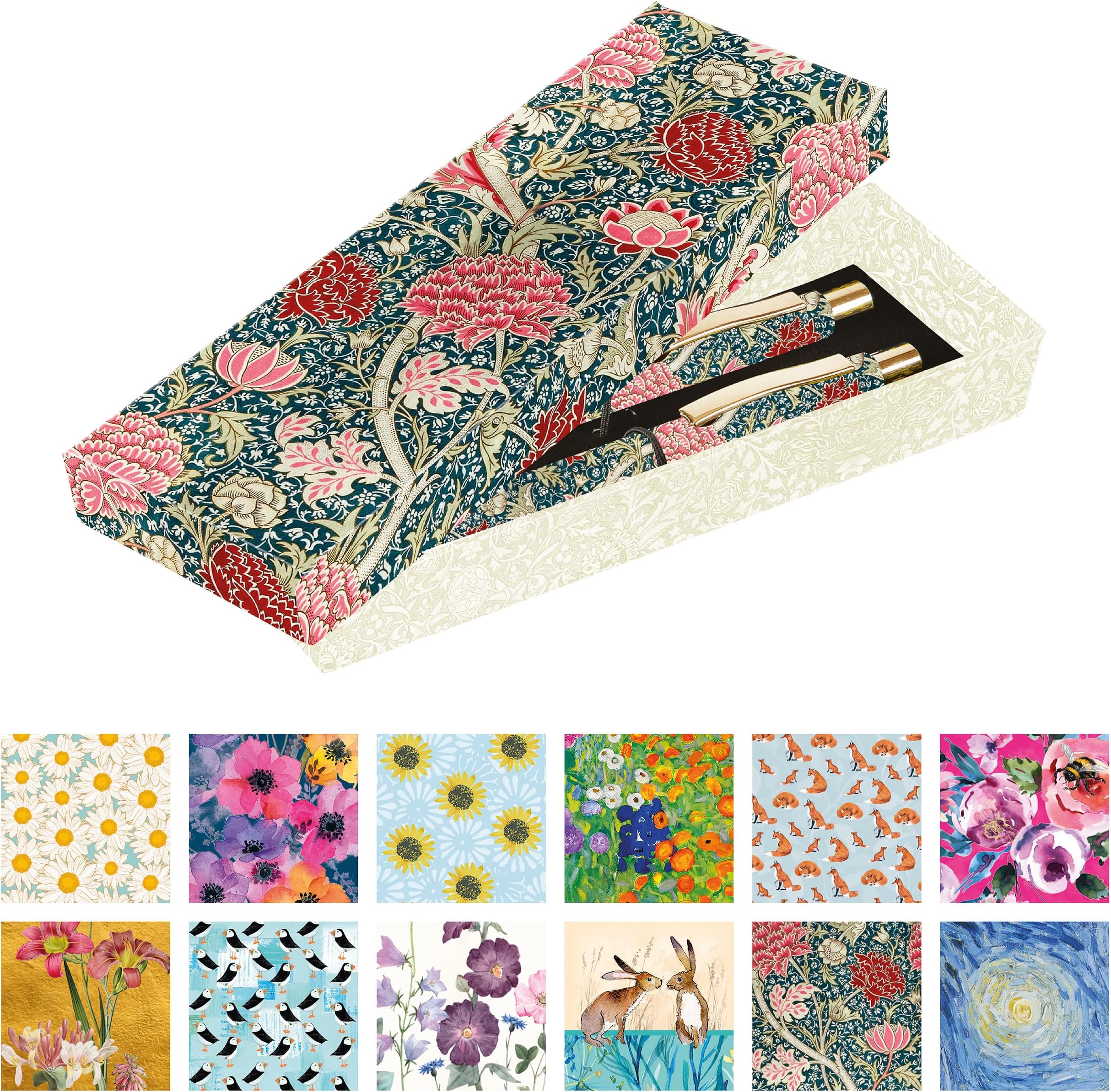 TGSC - Ballpoint Pen Gift Set | William Morris - Cray | 2-pack Writing Pens For Women | Gift Pen Box | Effortless Writing, Ballpoint Pens - Ladies Pens Gift Boxed | Pretty Pens | Pen Sets For Ladies