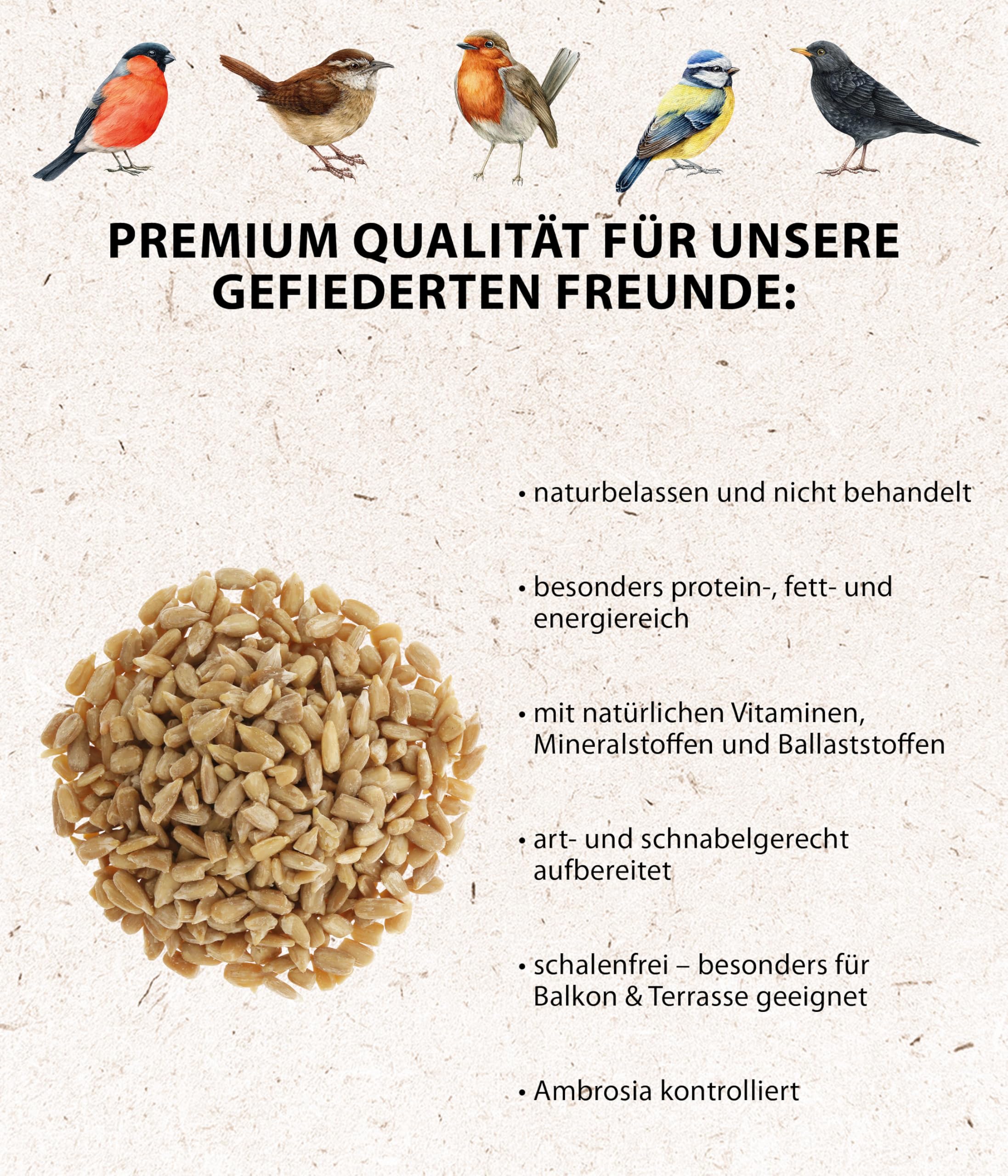 Dehner Natura 5252853 Wildvogelvoer, Strooivoer, 2,5 kg