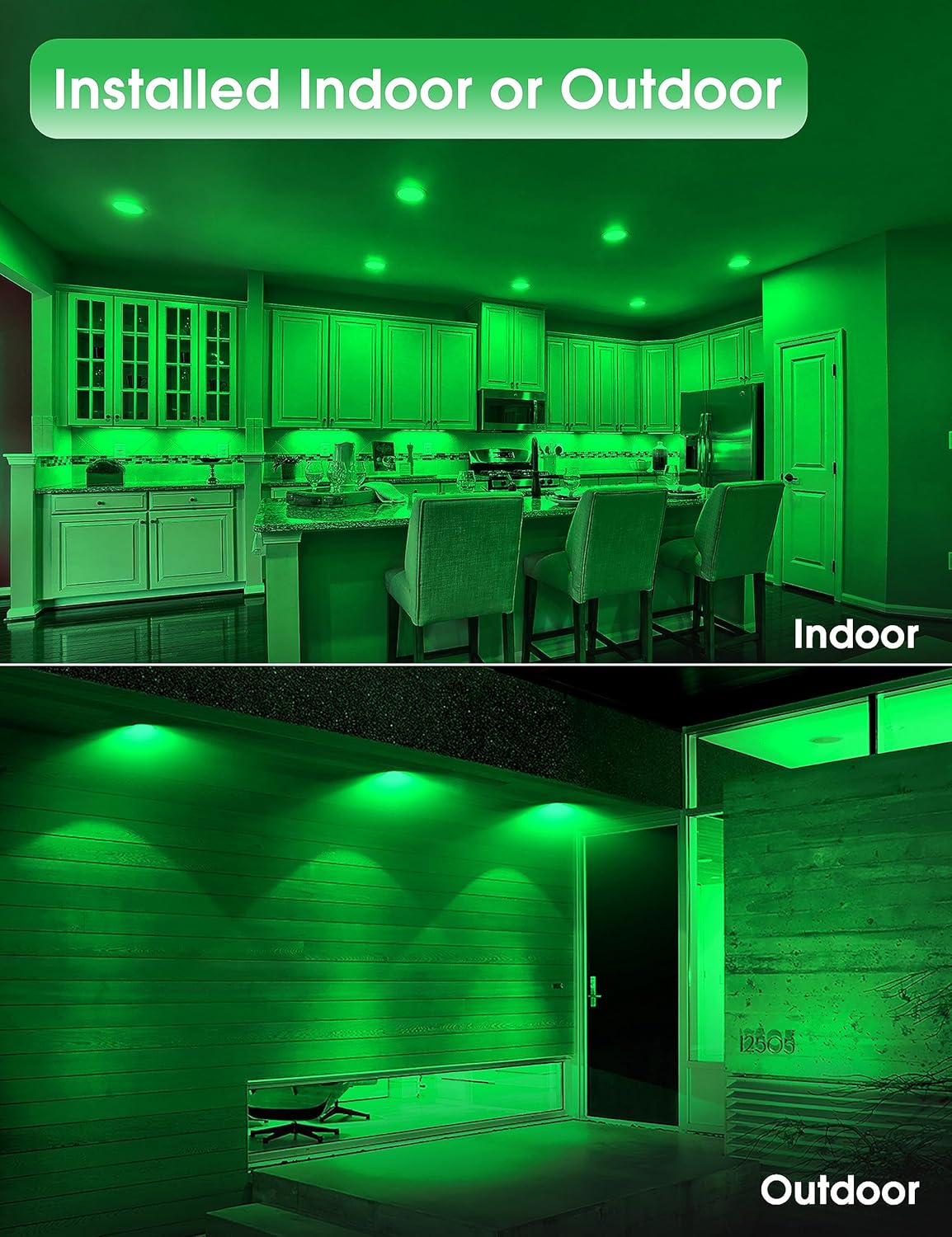 Fulighture Green Flood Light Bulbs 2 Pack, PAR38 15W(100W Equivalent) E26 LED Flood Green Lights Bulbs Outdoor Not-dimmable, Colored Light Bulbs for Christmas Decor, Porch Home Lighting