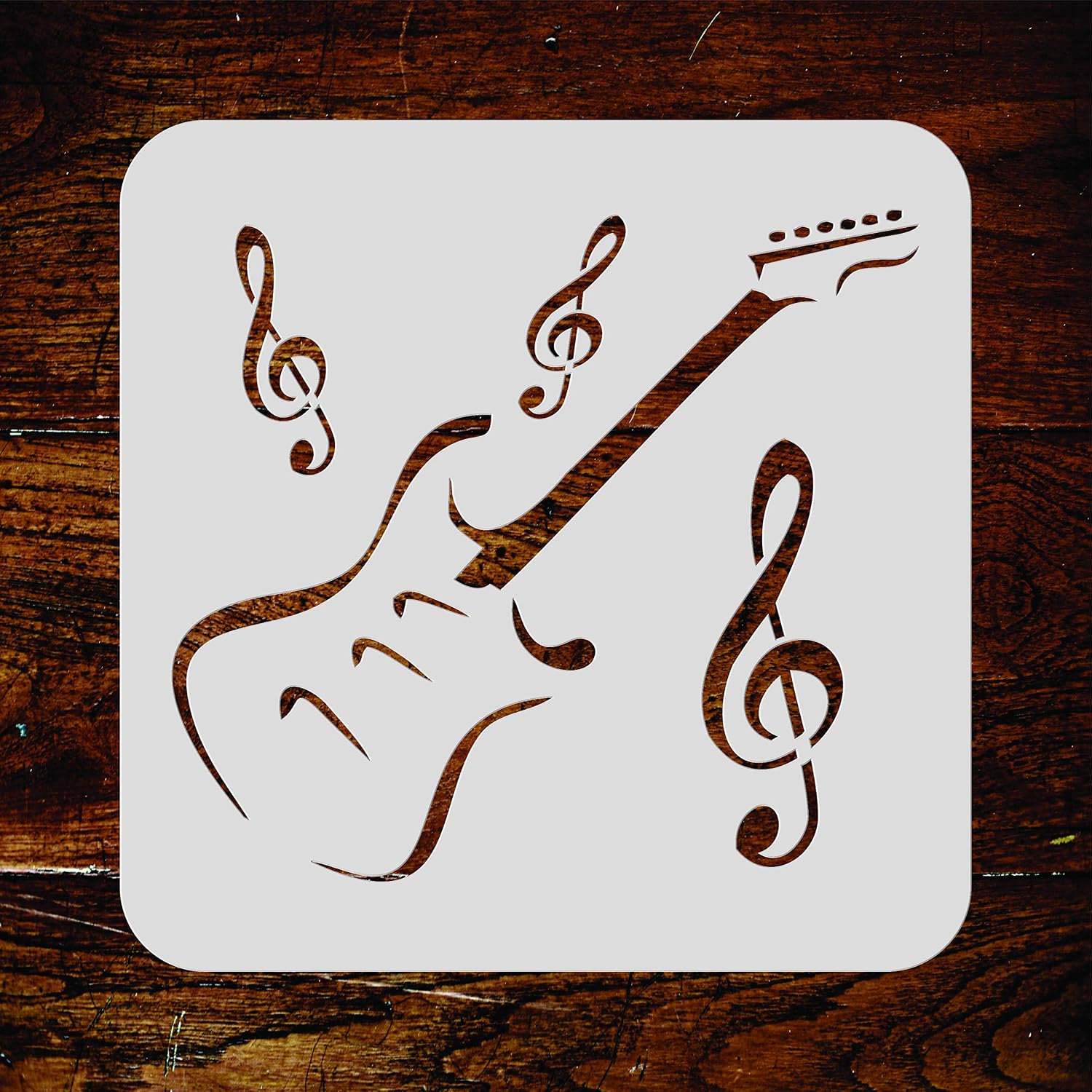 Guitar Stencil, 8.5 x 8 inch - Musical Instrument Design Music