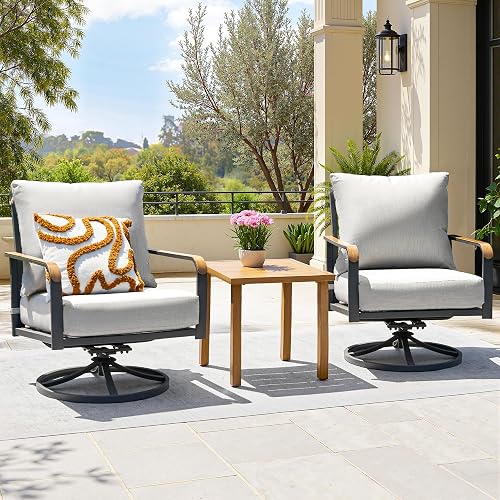 NATURAL EXPRESSIONS 3 Piece Outdoor Bistro Set, Patio Swivel Rocking Chair