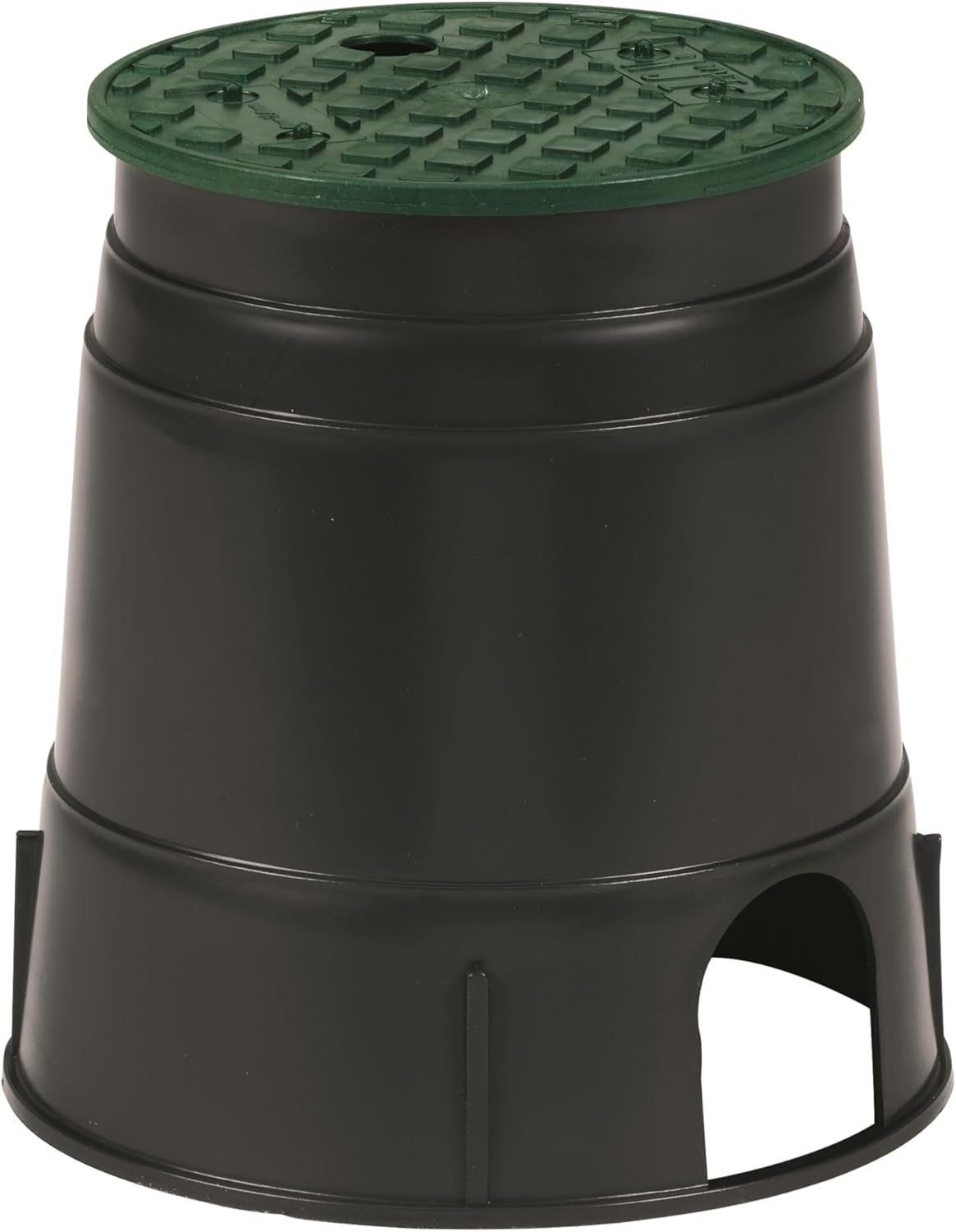 Rain Bird CPVB6RND Professional Series 6" Round Sprinkler Valve Box, Black with Green Lid, 9.5" High