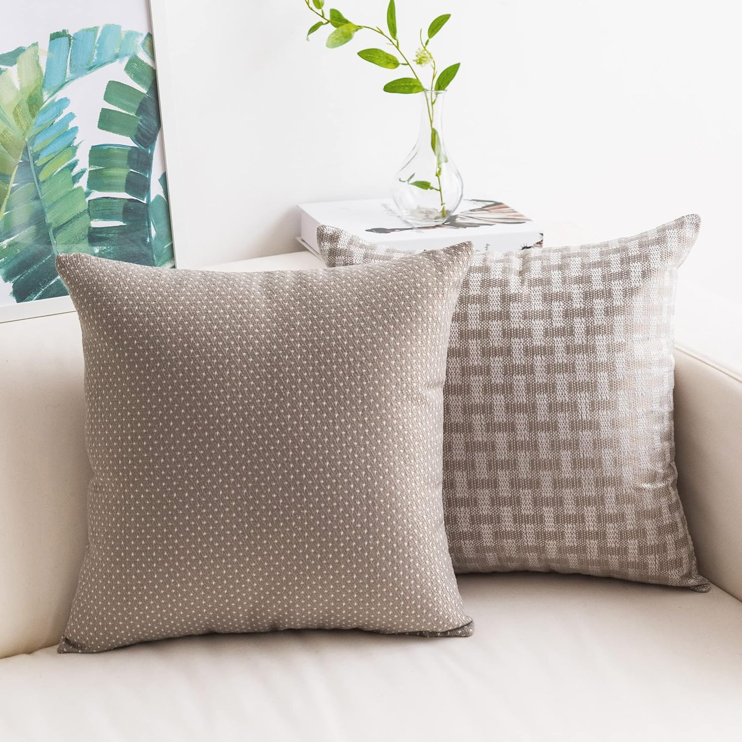 Home Brilliant Decorative Linen Cushion Covers, Grey Cushion Covers