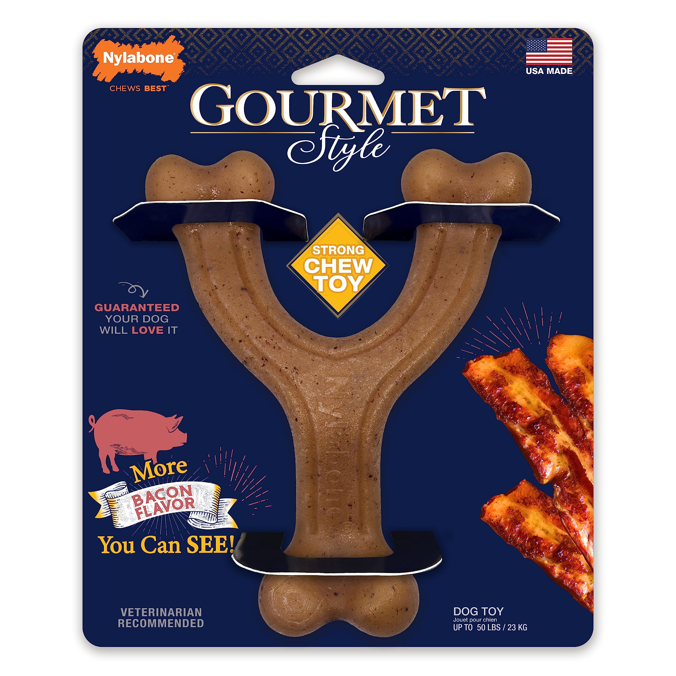 Nylabone Gourmet Style Hundespielzeug, Wünschelknochen, groß, groß, 1 Stück