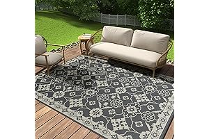 COCOER - Waterproof Flower Pattern Outdoor Area Rugs 5x7