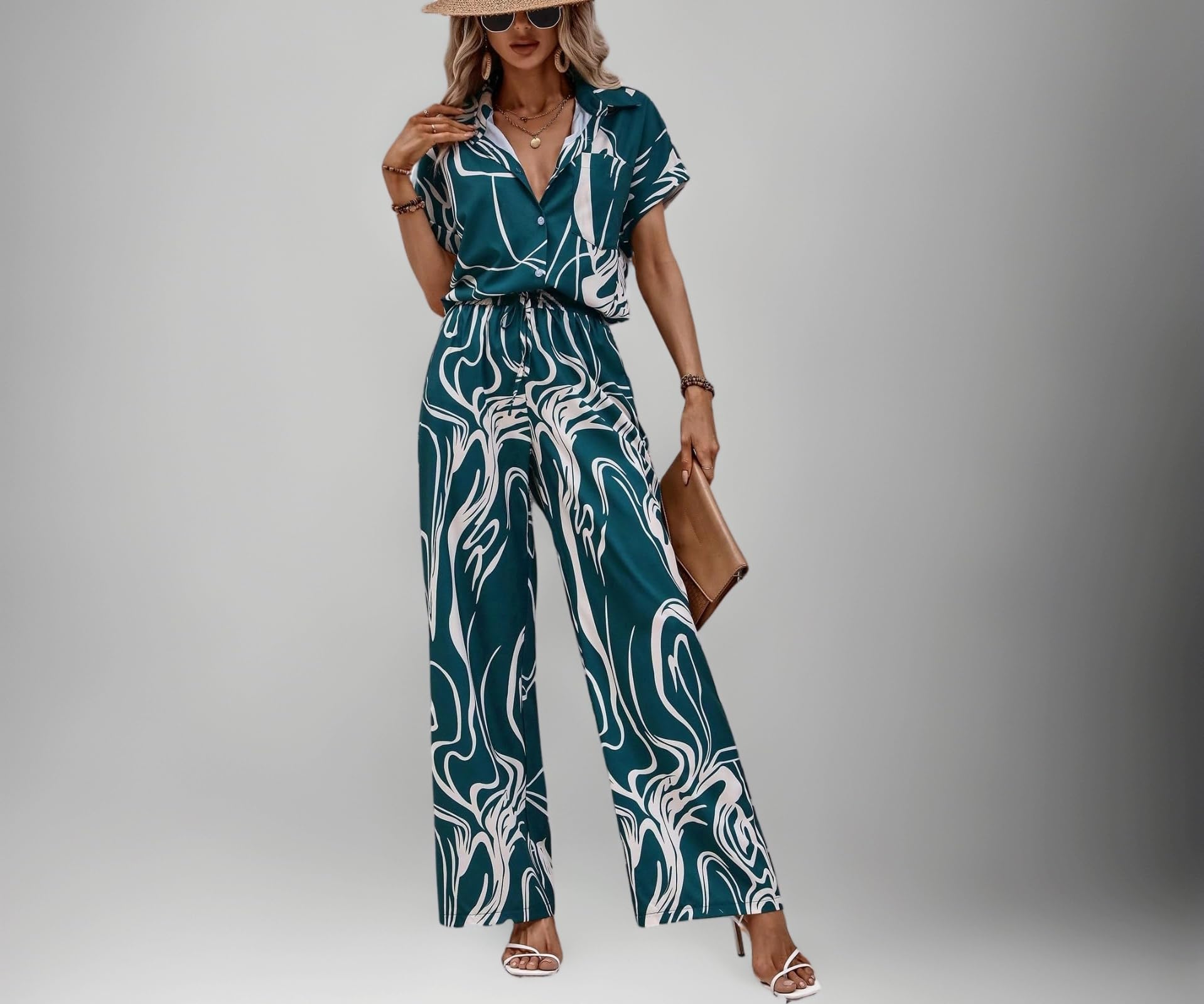 Leriya Fashion Womens Co-ord Set Stylish | Summer Cord Set | Jumpsuit for Western Party Suit | Formal Office Wear & Casual Look | Summer Travel Co Ord Set Beach & Holiday Look