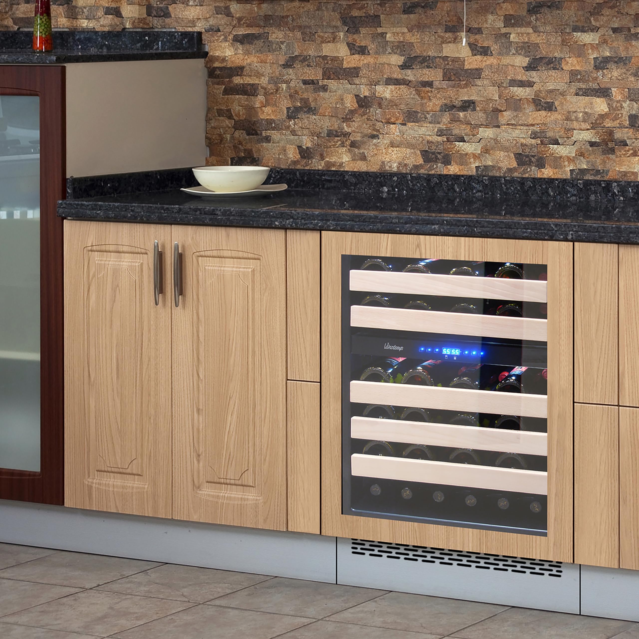 Vinotemp VT-24PR46 Private Reserve Series Panel Ready Dual-Zone Wine Cooler, Black on Fridge.com