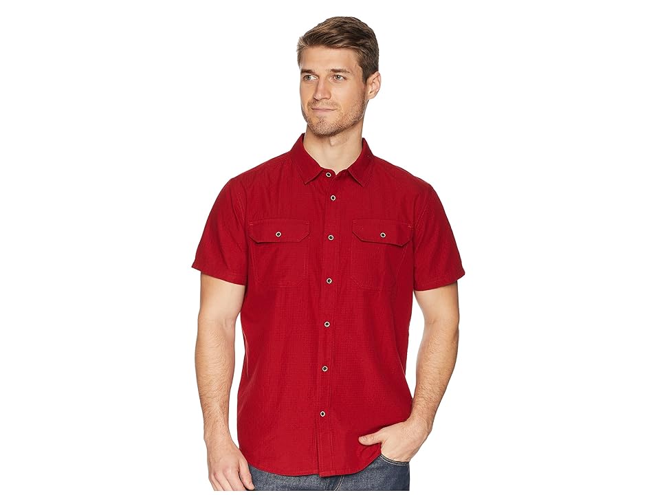 

Prana Blakely Short Sleeve (Crimson) Men's Short Sleeve Button Up