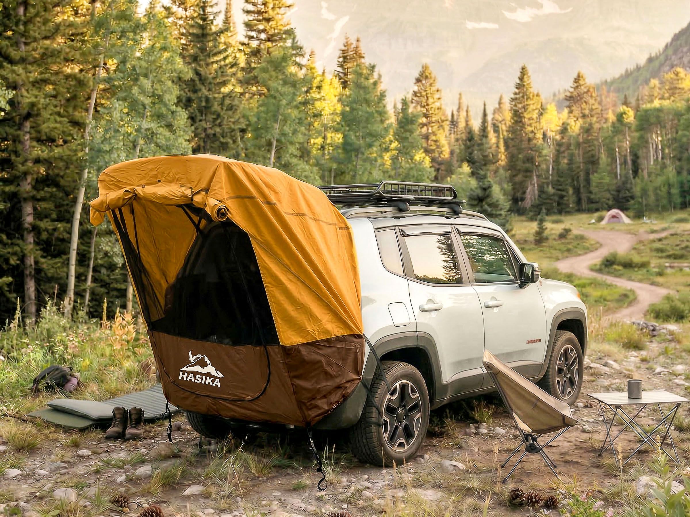 Hasika Tenda da campeggio per 2 persone, facile da installare, 120 secondi, impermeabile, 3000 mm, UPF 50+, giallo