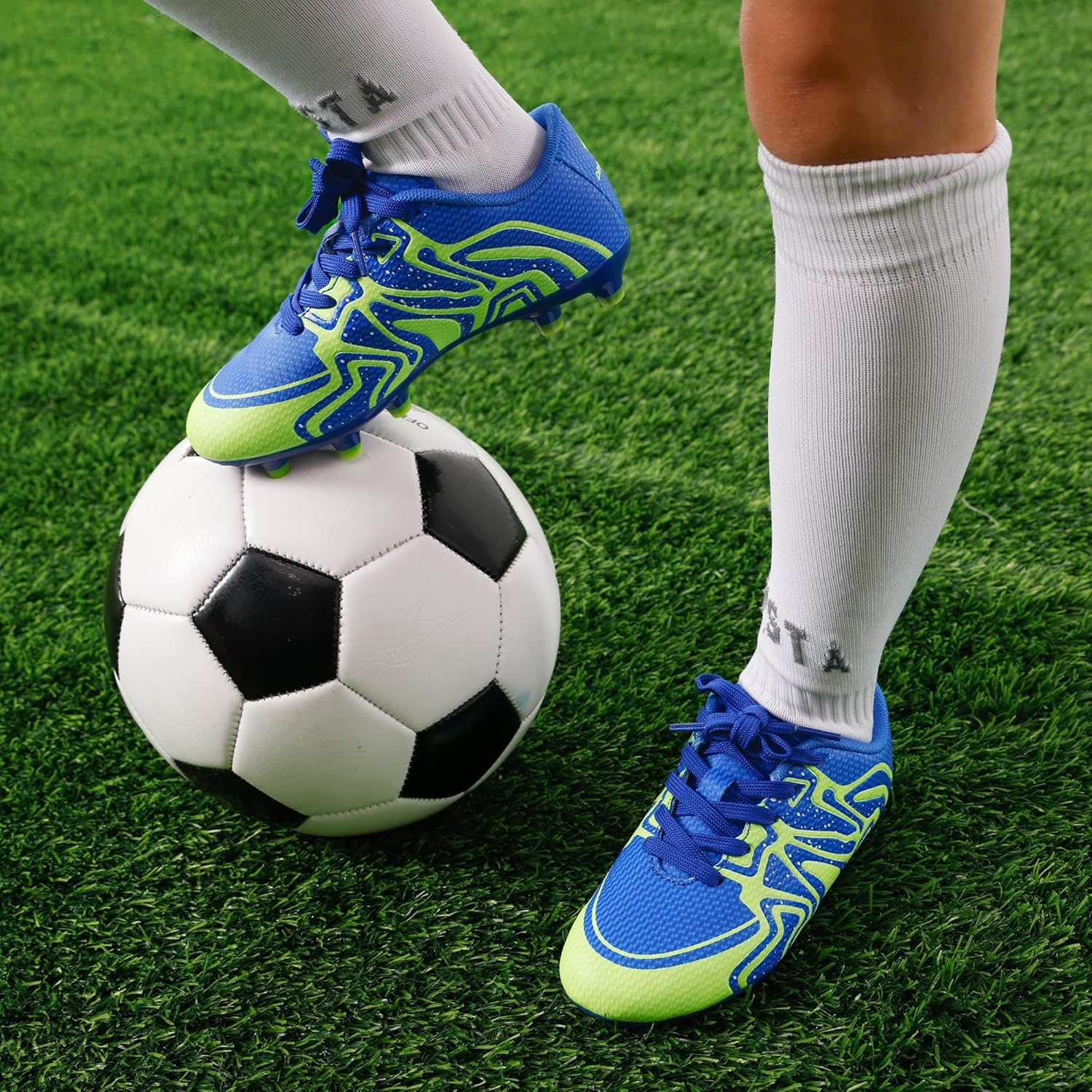 DREAM PAIRS Boys Girls Soccer Cleats Youth Firm Groud Baseball Cleats Sport Athletic Outdoor Trainning Football Shoes for Little/Big Kid