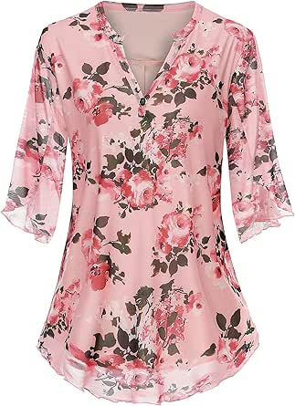Chiffon blouse, oversized, ronde hals, halve mouwen, zwart | Ulla Popken