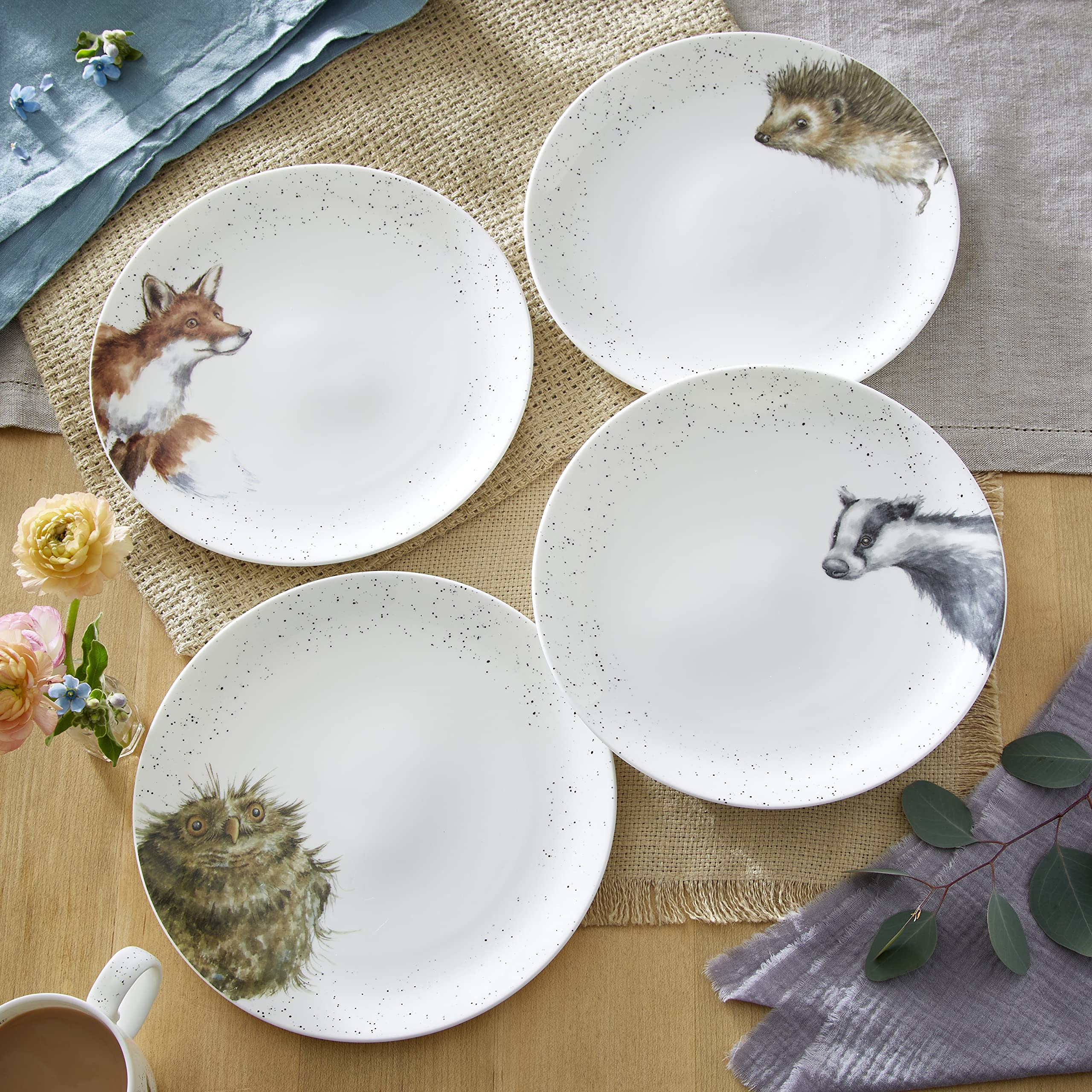 WAIT FLY Set Di Saliera E Pepiera In Ceramica A Forma Di Gufo, Grigio/Bianco, Dimensioni 4,3 Cm, Decorazione Da Cucina