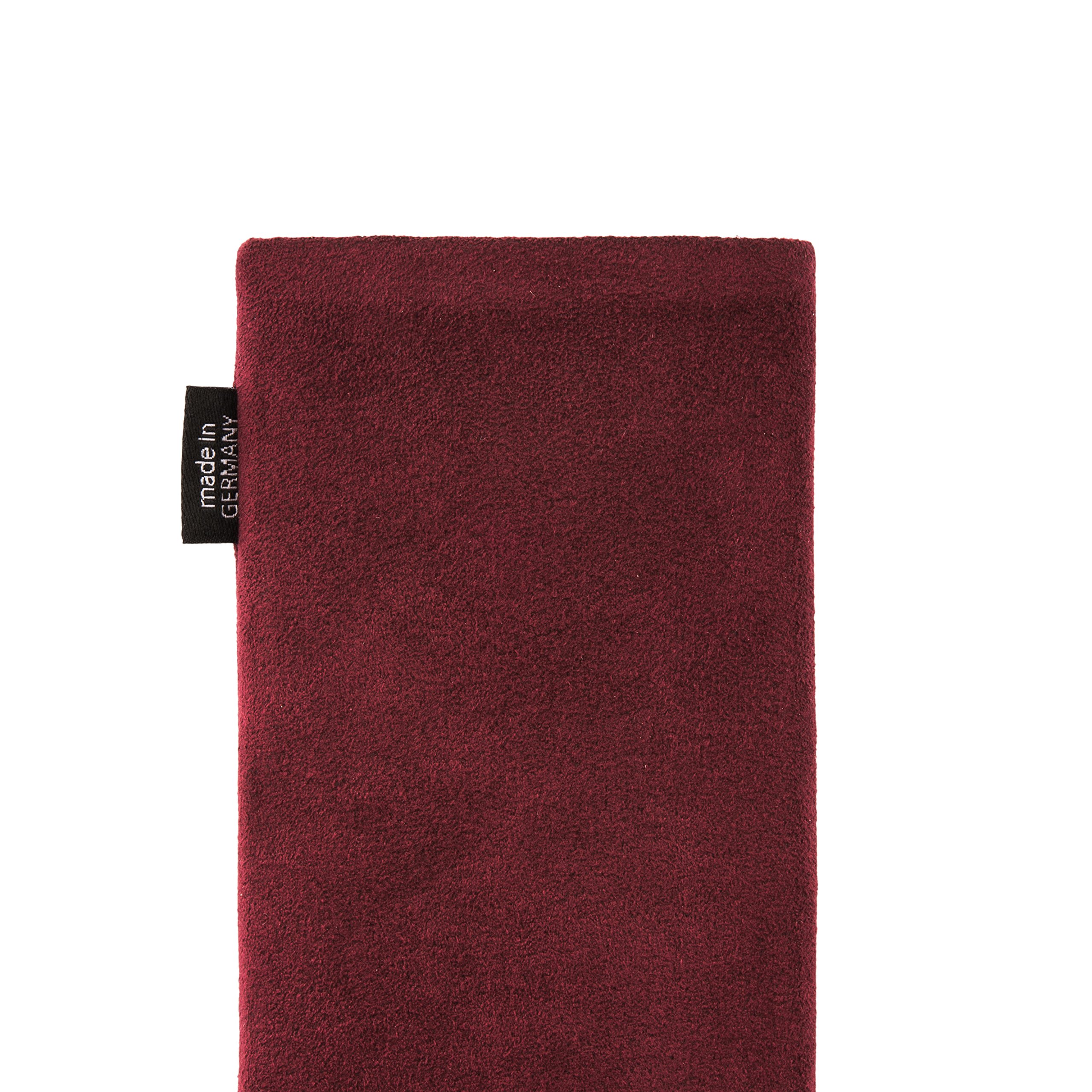 fitBAG Classic Weinrot Handytasche für Apple iPhone Air / 17 Air Tasche aus original Alcantara mit Microfaserinnenfutter | Hülle mit Reinigungsfunktion | Made in Germany