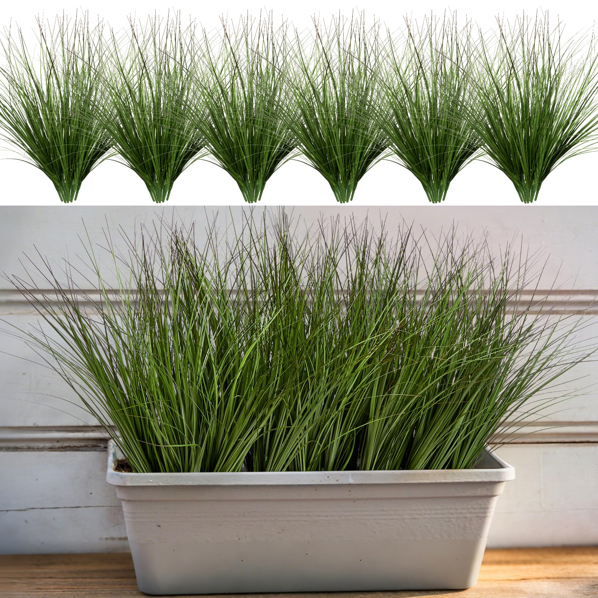 Uqueeten 48PCS Artificial Wheat Grass