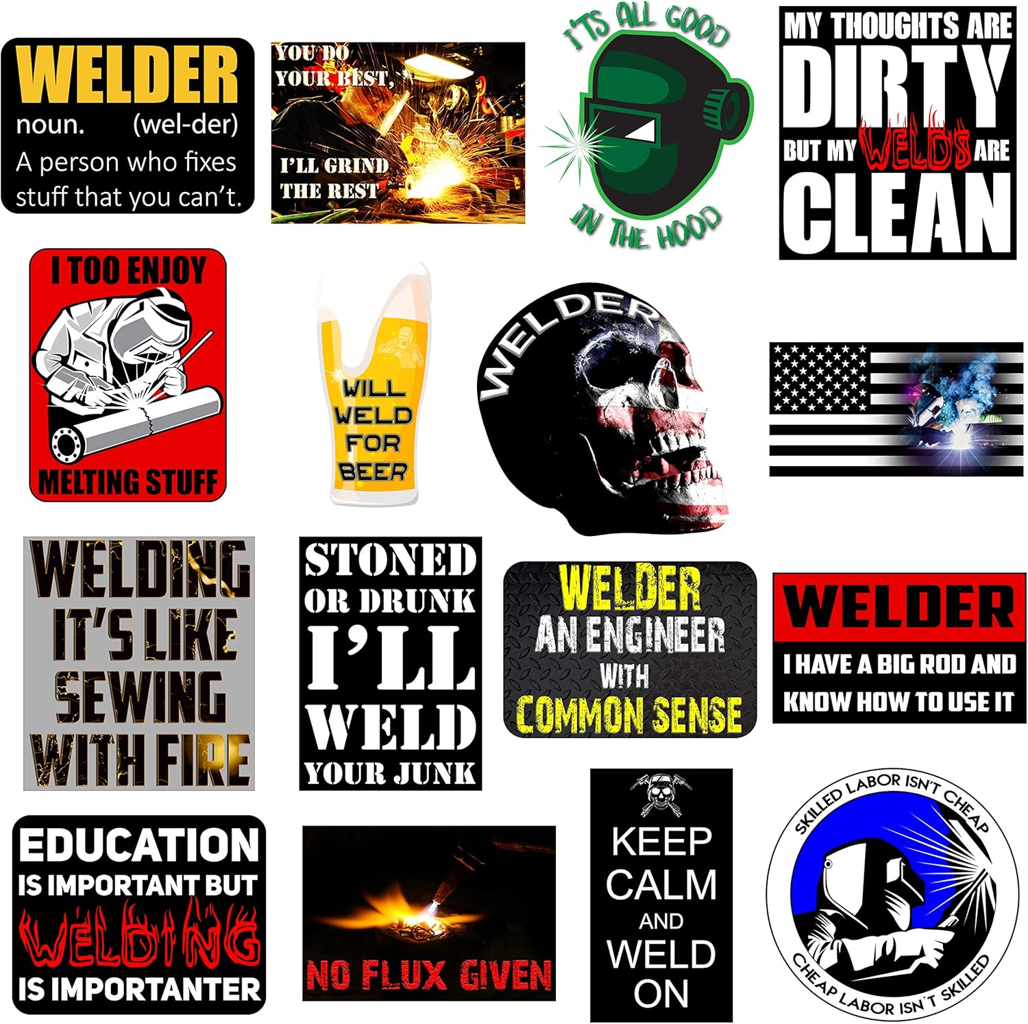 Bеѕt Dеаl 🛒 Welding Stickers 50+ MEGA PACK, Welders Stickers and Decals, Funny Stickers for Welding Helmet Hood, Hard Hat & Tool Box Stickers, Make People Laugh at Work