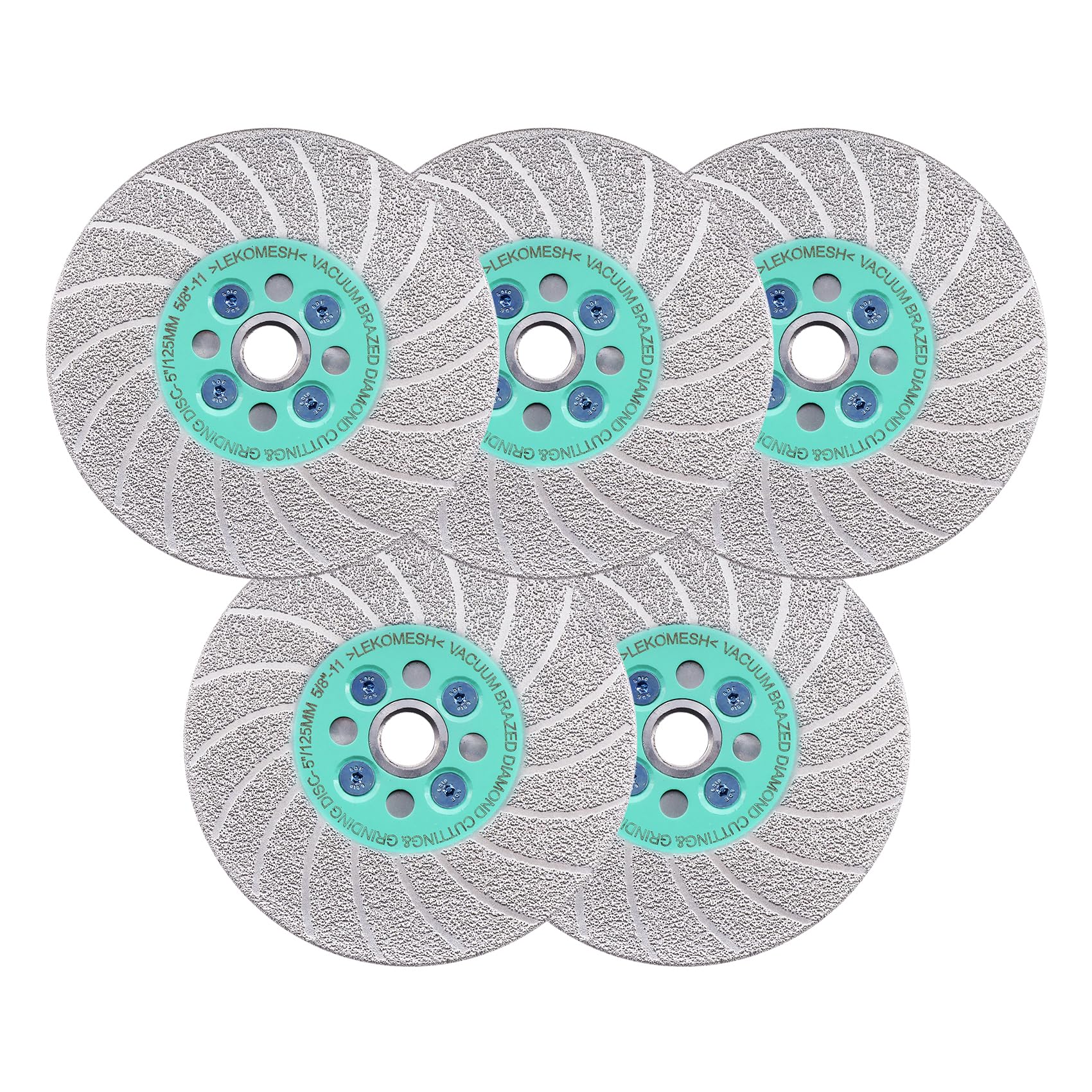 LEKOMESH Grinding Cutting Diamond Blade - 5pcs Diamond Grinding Wheel 5"/125mm, Granite Grinding Wheel for Shaping Porcelain Stoneware,Tile,Ceramic,