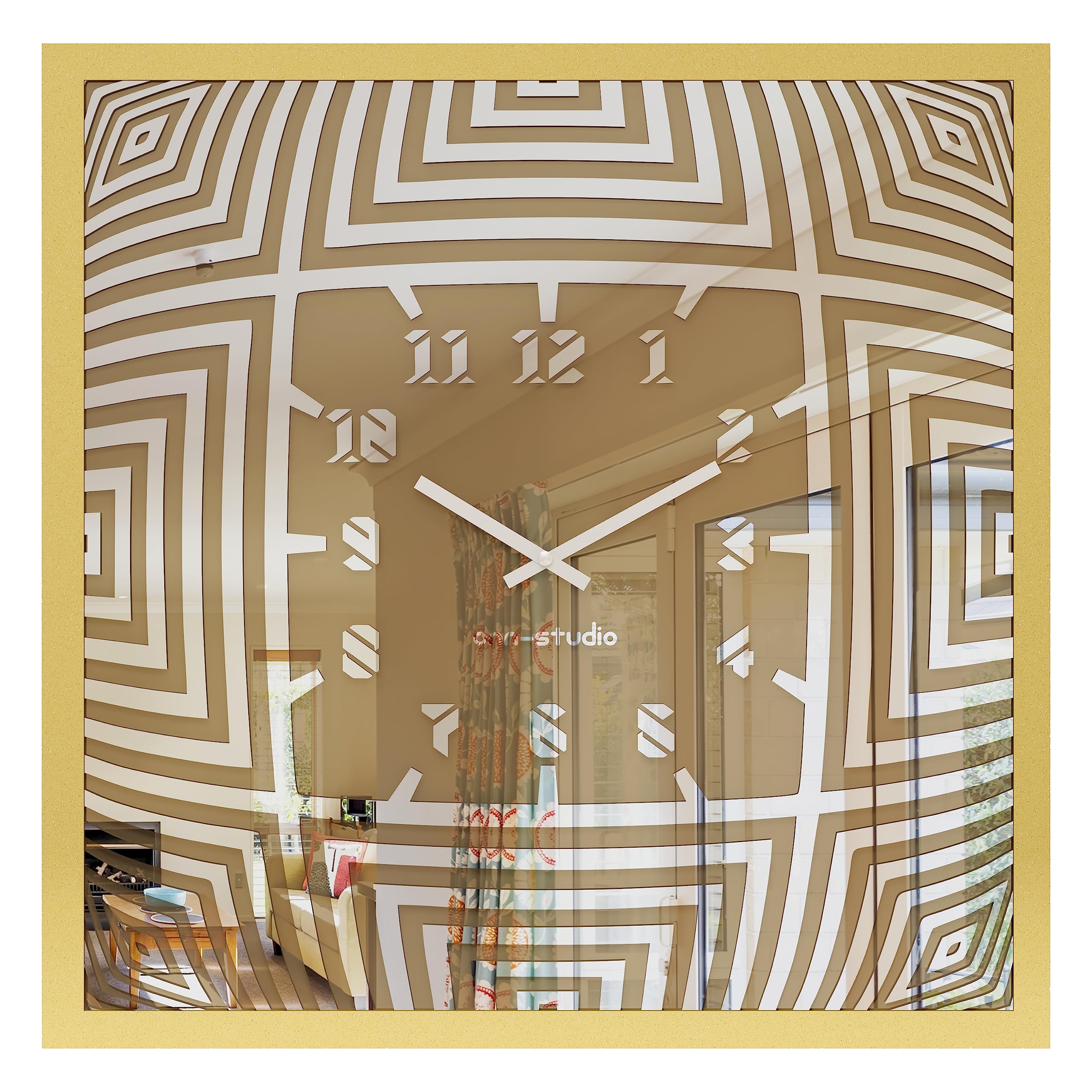 Horloge murale psychédélique contre les murs vides grand format 7cm