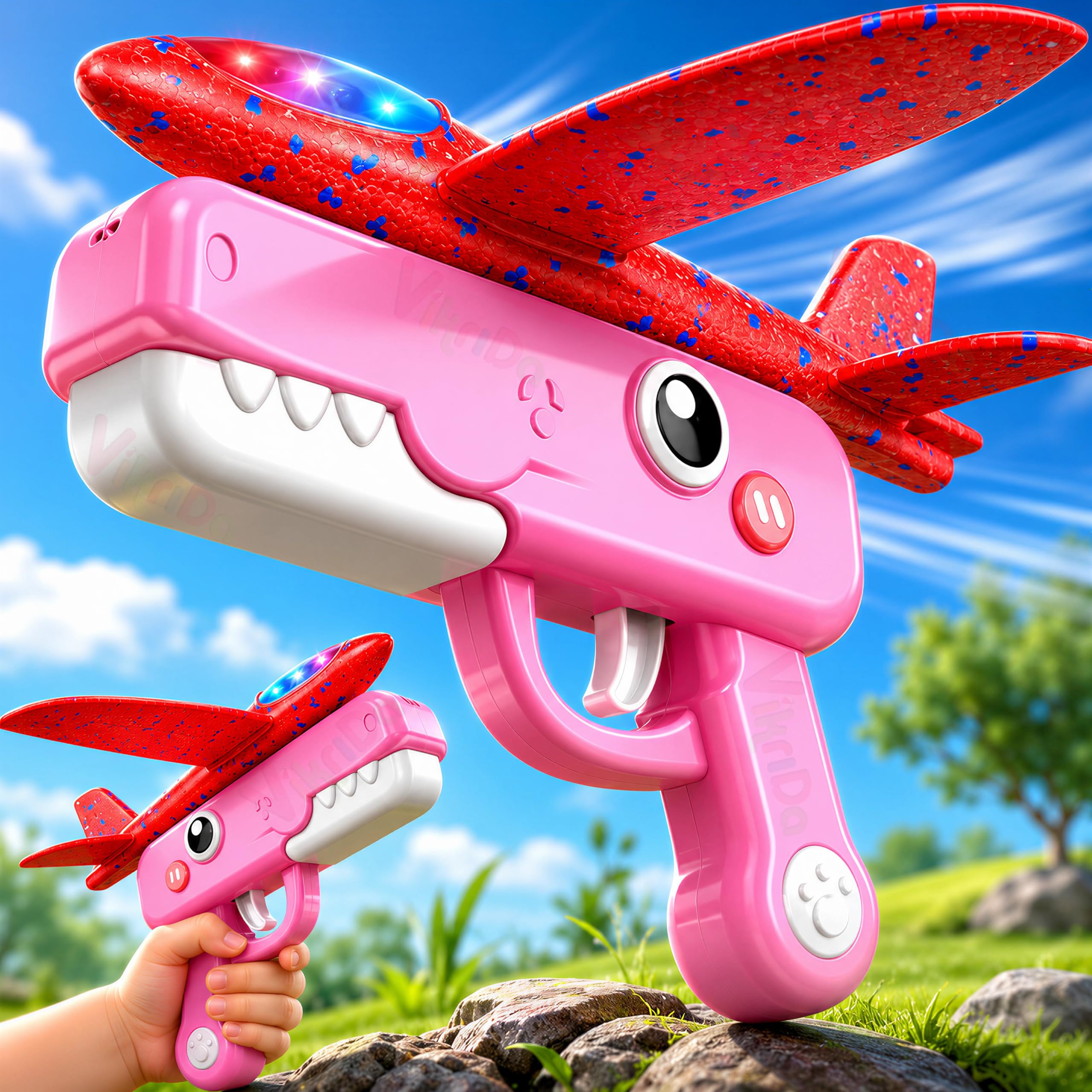 Dinosaur Airplane Launcher Gun Toy - Kids Fun! -7